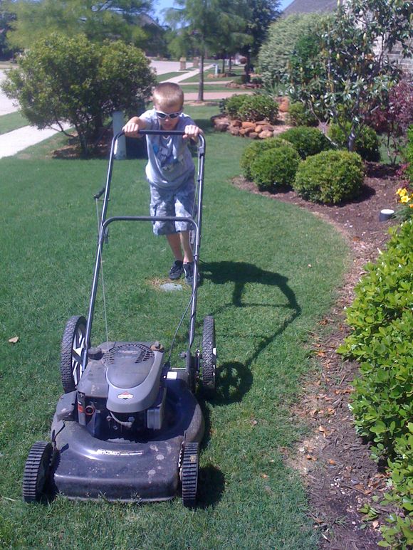 We have the cutest lawnboy...